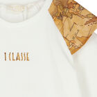 Girls Ivory Logo Geo Map Long Sleeve Top, 1, hi-res